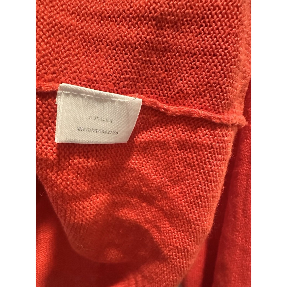 Eileen Fisher Orange Sweater 100% Linen XL - Picture 3 of 5